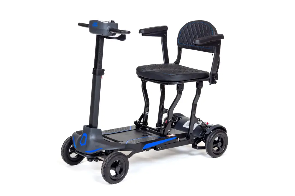 Front side view of Supa Carbon Lite mobility scooter